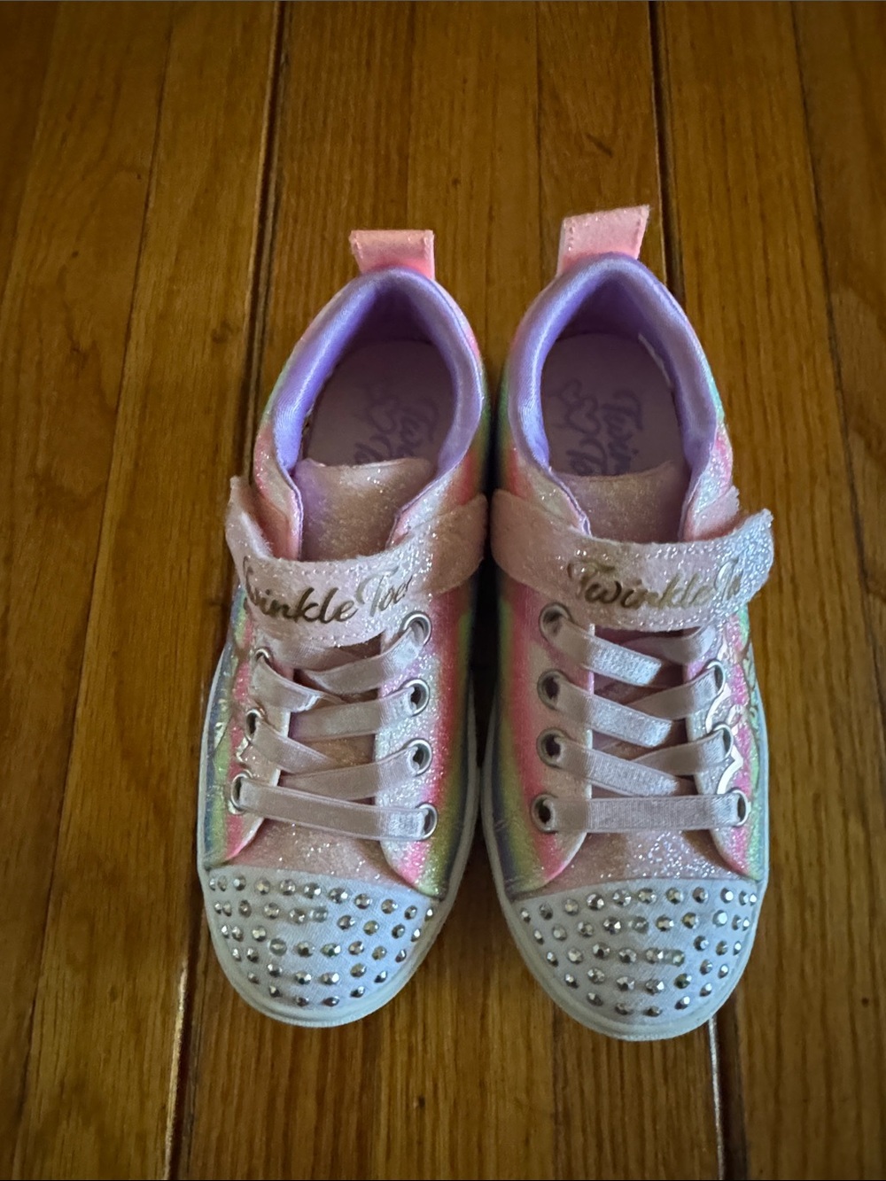 Twinkle Toes Girls' Pink Glitter Light-Up Sneakers